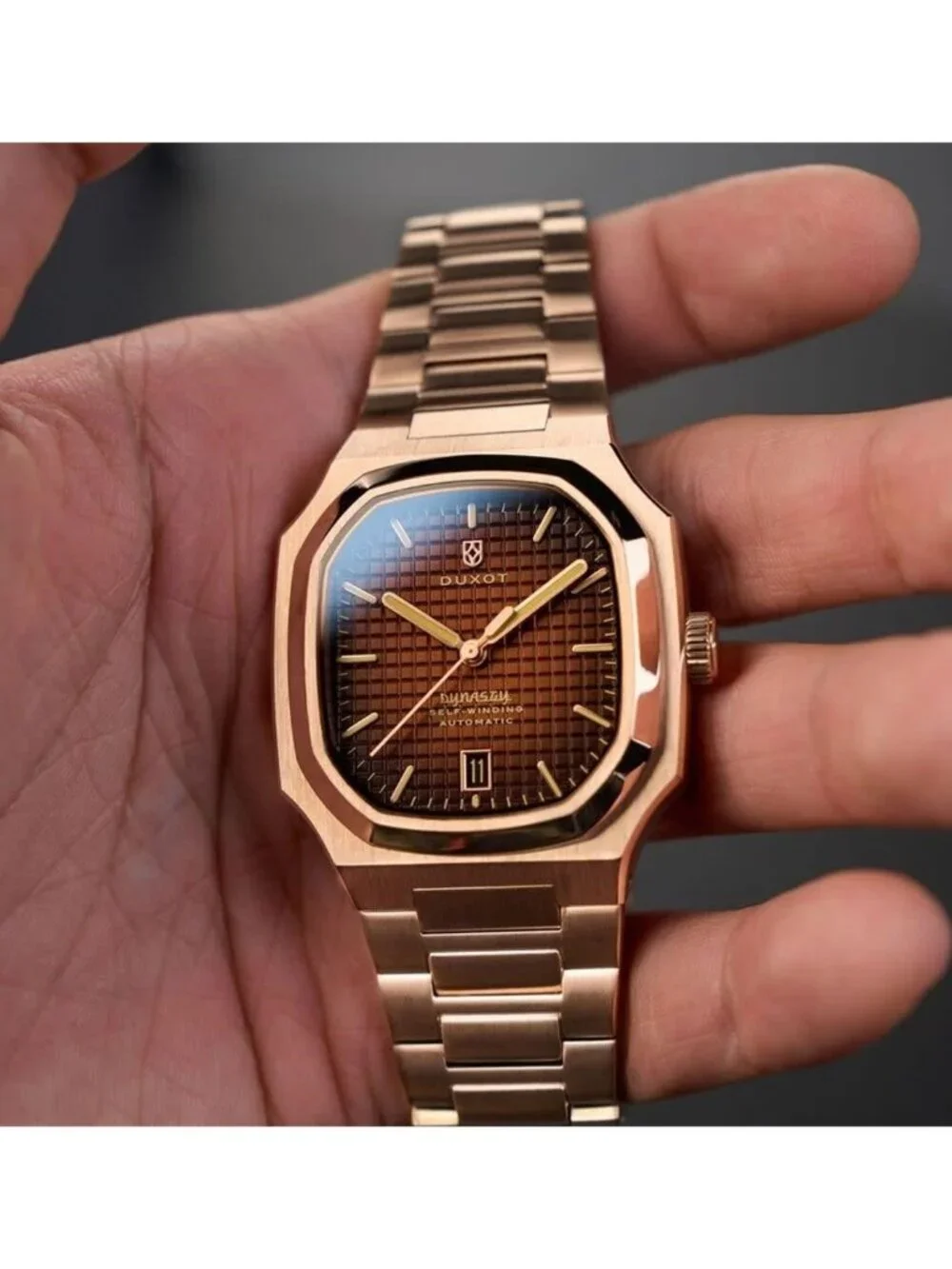 NWT Duxot Colmar Automatic Brown Dial Men's Watch
